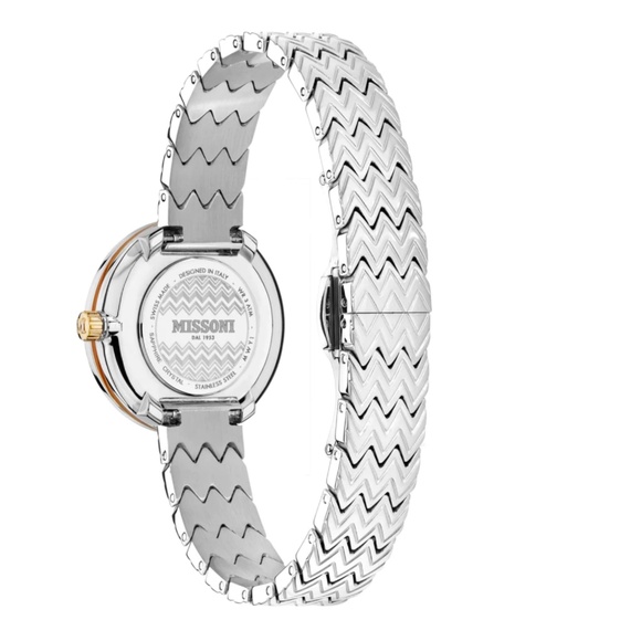 NWT MISSONI M1 Watch with Silver Dial, Gold Accents and Sapphire Detail - Picture 10 of 13